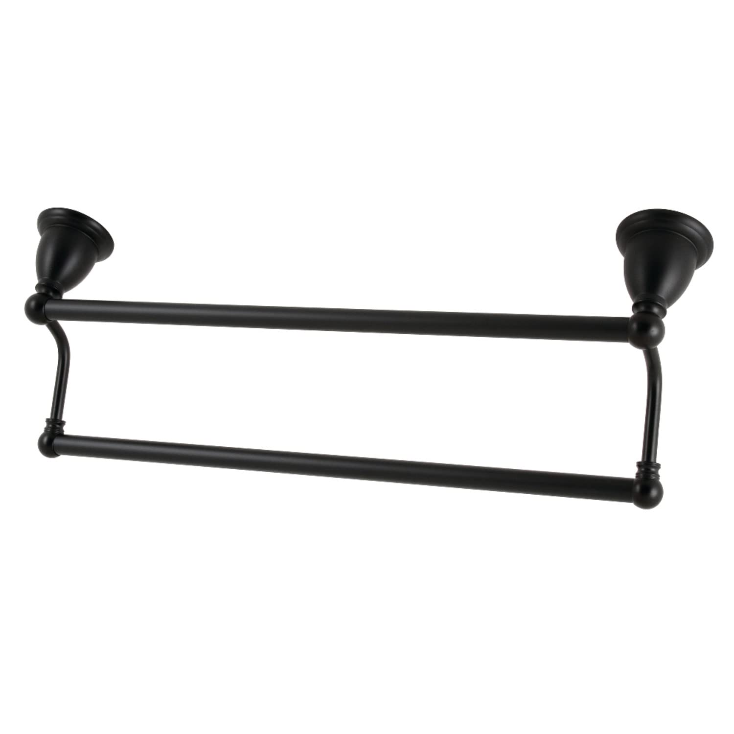 Porte-serviette double Heritage noir mat en laiton massif