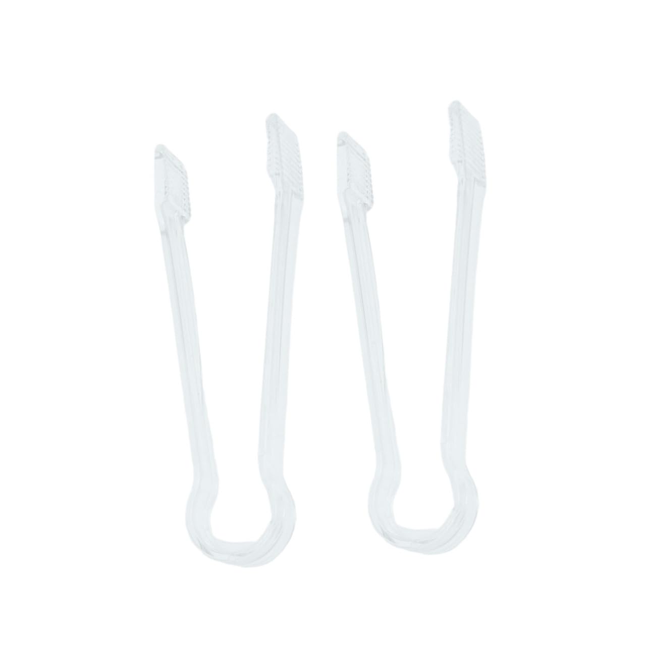 HOLIDYOYO 2Pcs Transparent Acrylic Ice Tongs Multi Purpose Food Serving Tongs for Ice Bread Cake Salad for Home Parties Bars and Events
