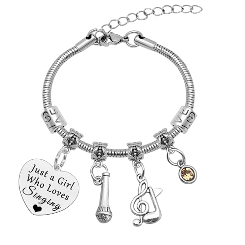 Mwphuy Singing Gift Music Lover Gifts for Women Singing Bracelet Music Gifts for Singers Inspirational Gift for Friend Fans Singing Lover Bracelet Music Themed Gifts Birthday Graduation Gifts
