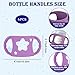 4PCS Silicone Baby Bottle Handles Compatible with Dr Brown, Easy Grip Silicone Handles Compatible with Dr Browns Bottles 5Oz 9Oz, Wide-Neck, BPA-Free White Purple Pink Green