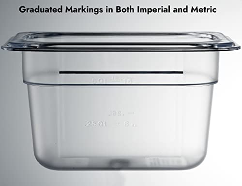 CURTA 6-Pack 1/9 Size 4" Deep NSF Polycarbonate Food Pans | Dishwasher & Freezer Safe Clear Container for Prep Tables, Buffet, Salad Bar, Commercial & Home Kitchen by CURTA - Used condition - Image 4