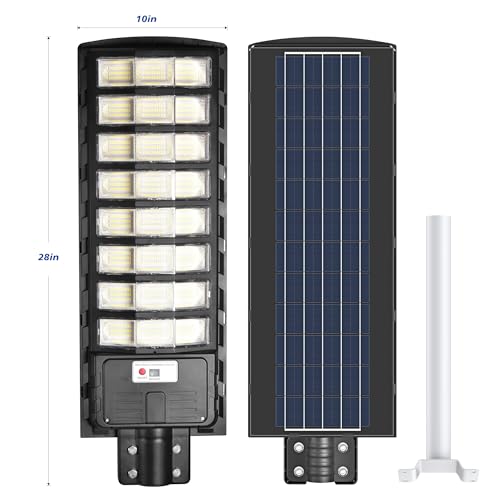 8000W Solar Street Lights Outdoor Waterproof - Solar lights Outdoor Dusk to Dawn, LED Solar Parking Lot Lights Commercial, Solar Powered Outdoor Lights Motion Sensor Solar Flood Light for Yard, Street