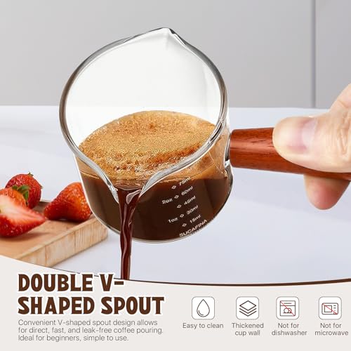 4 Vasos Espresso con Asa de Madera 75 ml miniatura 4