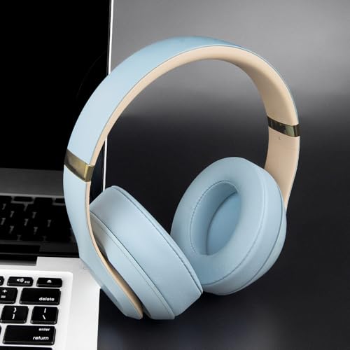 Image of SOULWIT Top+Bottom Headband Cover Kit for Beats Studio 3 & Studio 2 Wired & Wireless Headphones, Replacement Headstrap Pad Repair Part with Durable Silicone and Plastic - Studio3 Crystal Blue