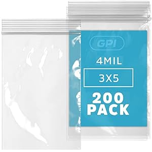GPI 200 Stück wiederverschließbare Plastikbeutel