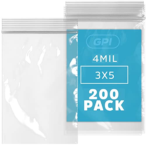 GPI 200 Stück wiederverschließbare Plastikbeutel