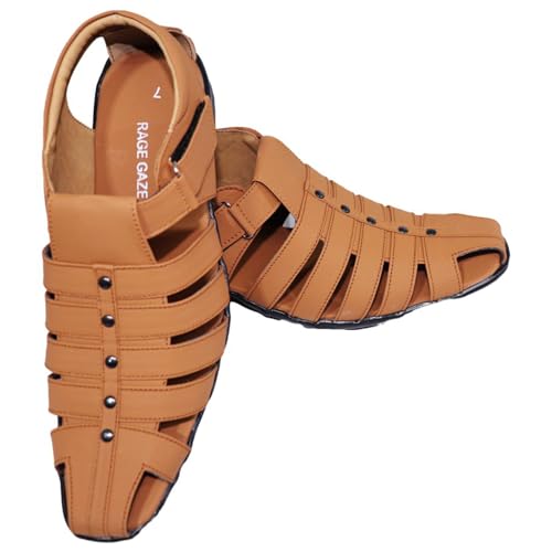 Image of Men's Sandals The Ultimate Blend of Comfort, Style, and Durability Comfortable Fisherman Sandals, Premium PU Padding, Synthetic Leather, Tan - Stylish Footwear
