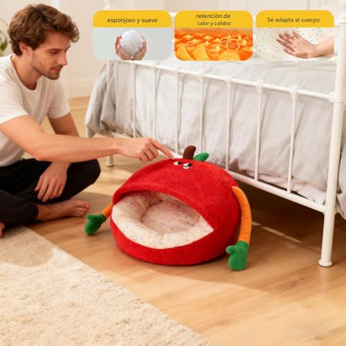 Cama para gatitos semicerrada para evitar el suelo frío con base antideslizante 3