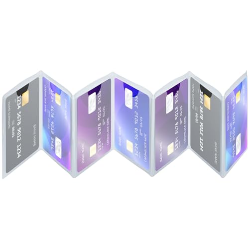 DEEZOMO Plastic Wallet Insert for Credit Card Set of 2 Men Wallets Accordion Style Card Picture Holder (Accordion 7 Page)