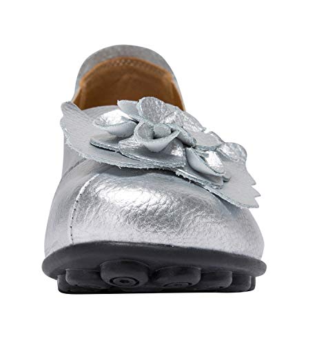 Mocassins femininos confortáveis da Anyuette, 03 Silver, 10.5