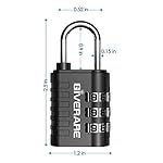 GIVERARE 8 Pack Combination Lock, 3-Digit Padlock Keyless, Resettable Luggage Locks for Backpack, Gym & School & Employee Locker, Weatherproof Travel Lock for Fence, Backyard Gate, Hasp, Case-Black - Image 2
