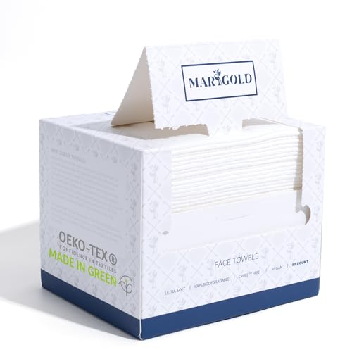 Face Towels – 100% Biodegradable Ultra Soft Disposable Facial Towels, Vegan & Cruelty-Free Makeup Remover and Clean Towel for all types Skin (50 Count)