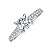 Produktbild Einfache 1,5Ct Prinzessin Geschnitten Zirkonia Solitär Quadrat 925 Sterling Silber Pave Band AAA Cz Versprechen Verlobungsring