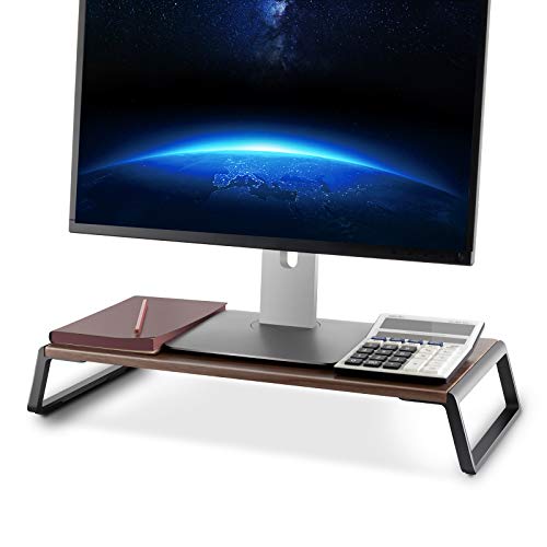 Upergo Monitor Stand Riser, Desktop ,Ergonomic Computer Riser Monitor Stand with Aluminum Feet for Laptops, Printers, PCs, Small TVs, Keyboard Storage, Monitor Riser Desk Organizer for Home & Office