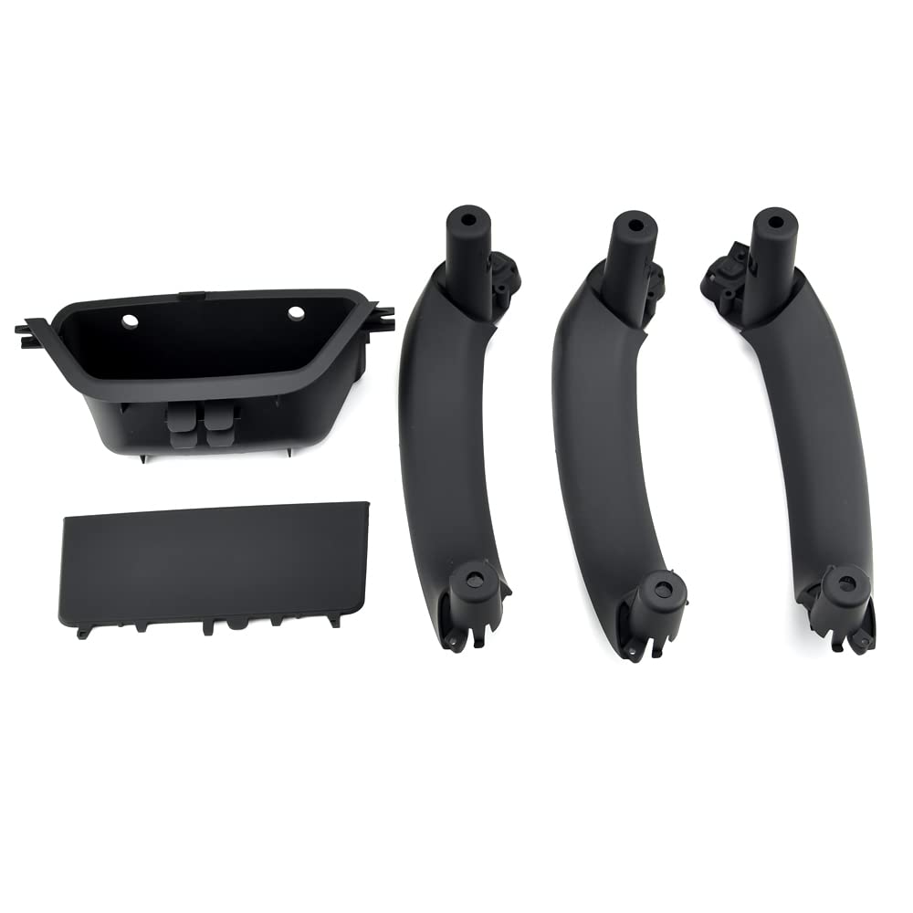 4 pezzi auto interno porta maniglia ABS sinistra pannello interno Trim Cover tirando bracciolo telaio compatibile con B-MW X3 X4 F25 F26 F25 F26 2010-2016-Nero