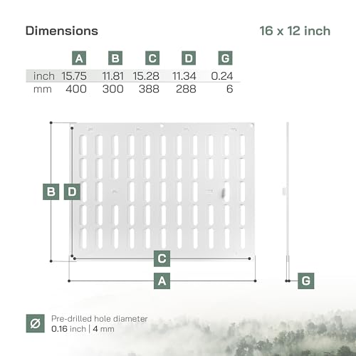 Grille d'aération métal blanc résistante aux rayures 41x30