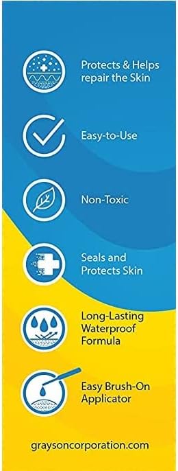 HelsRx Liquid Bandage - Moisture-Locking Skin Repair for Severe Dry Cracked Heels, Feet, Fingers, Scrapes and Blisters  Waterproof Liquid Treatment