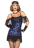 Leg Avenue Women's Gatsby Flapper, Blue/Black, Medium