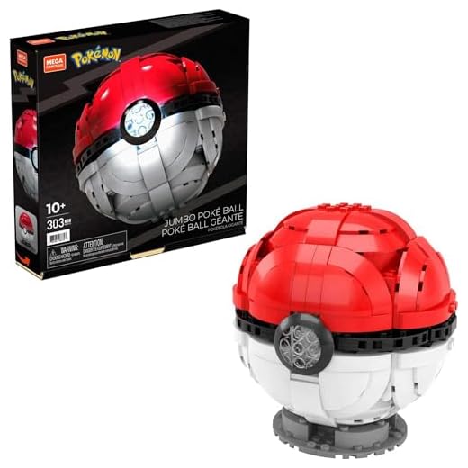 Mega Construx Pokemon Poké Ball Géante à construire, jeu de briques de construction, 303 pièces, pour enfant dès 10 ans, HBF53
