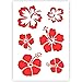 Produktbild QBIX Flower Stencil - Aloha Flowers - A5 - Reusable Kids Friendly DIY Stencil for Painting, Baking, Crafts, Wall, Furniture