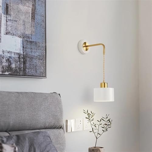 Lampe murale de chevet de chambre à coucher design minimaliste blanche - 5