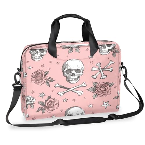 Maletín para laptop con diseño Rose Flower Skull
