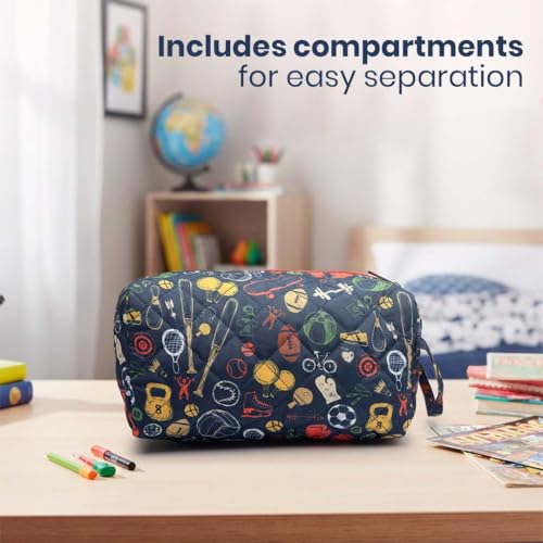 Image of Travel Organizer | Multipurpose All-in-One Compact Durable, Lightweight, Waterproof, Bag | Travel Friendly Pouch | Ideal for Stationary, Medicines, Accessory (Sports Print)