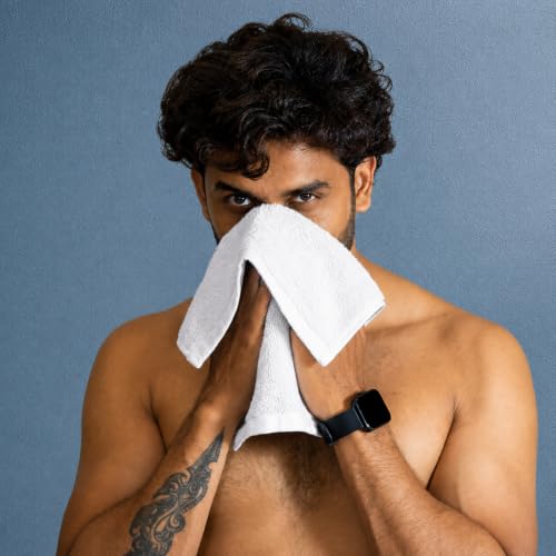 Image of HEELIUM Bamboo Face Towel | Ultra Absorbent & Odour-Free | 3X Softer Than Cotton Towels | 30 x 30 cm - 600 GSM