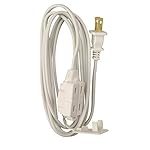 Woods Light Duty Extension Cord, 6Ft, 16 Gauge, SPT-2, 3 Outlet Cube Tap, Indoor Cord, White, 0600W - Image 2