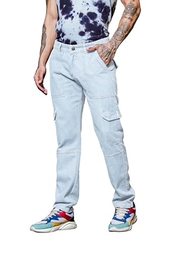 Image of RAGZO Cargo Pants for Men || Men Cargo Jeans Pant || Cargos for Men || Loose Fit Jeans Cargo