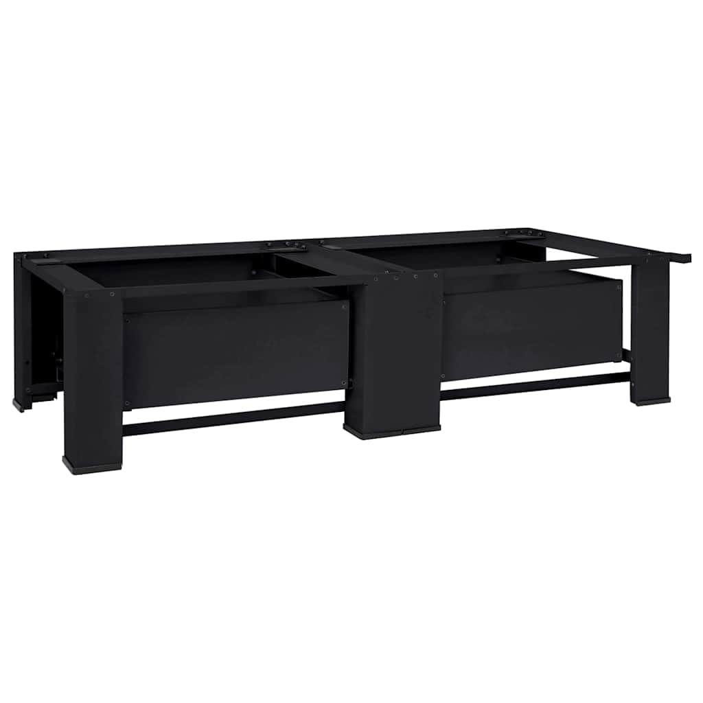 Waschmaschinen-Podest aus Stahl Schwarz, 127 x 54,5 x 32,5 cm, 2 Stück, mit verstellbaren Füßen, für Frontlader und Toplader, Innenbereich, reduziert Bücken und schützt Boden vor Kratzern