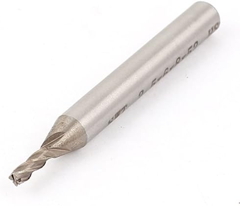uxcell Hardware Milling Cutter 2.5mmx8mmx52mm 4 Flutes HSS End Mill Cutting Tool