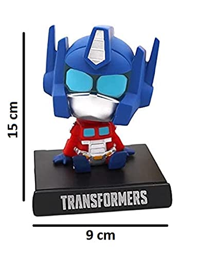 Image of AUGEN Super Hero Optimus Prime Trans-Former Action Figure Limited Edition Bobblehead with Mobile Holder for Car Dashboard, Office Desk & Study Table (Pack of 1)