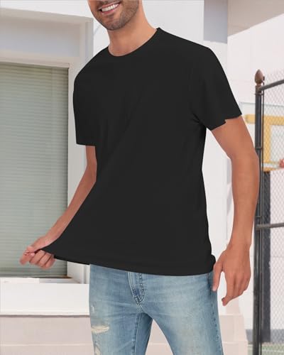 Senshomi® Men's Tech T-Shirts 100% Cotton Water/Drinks-Repellent Undershirts Comfort Summer Tees (TechTee Pro E)3