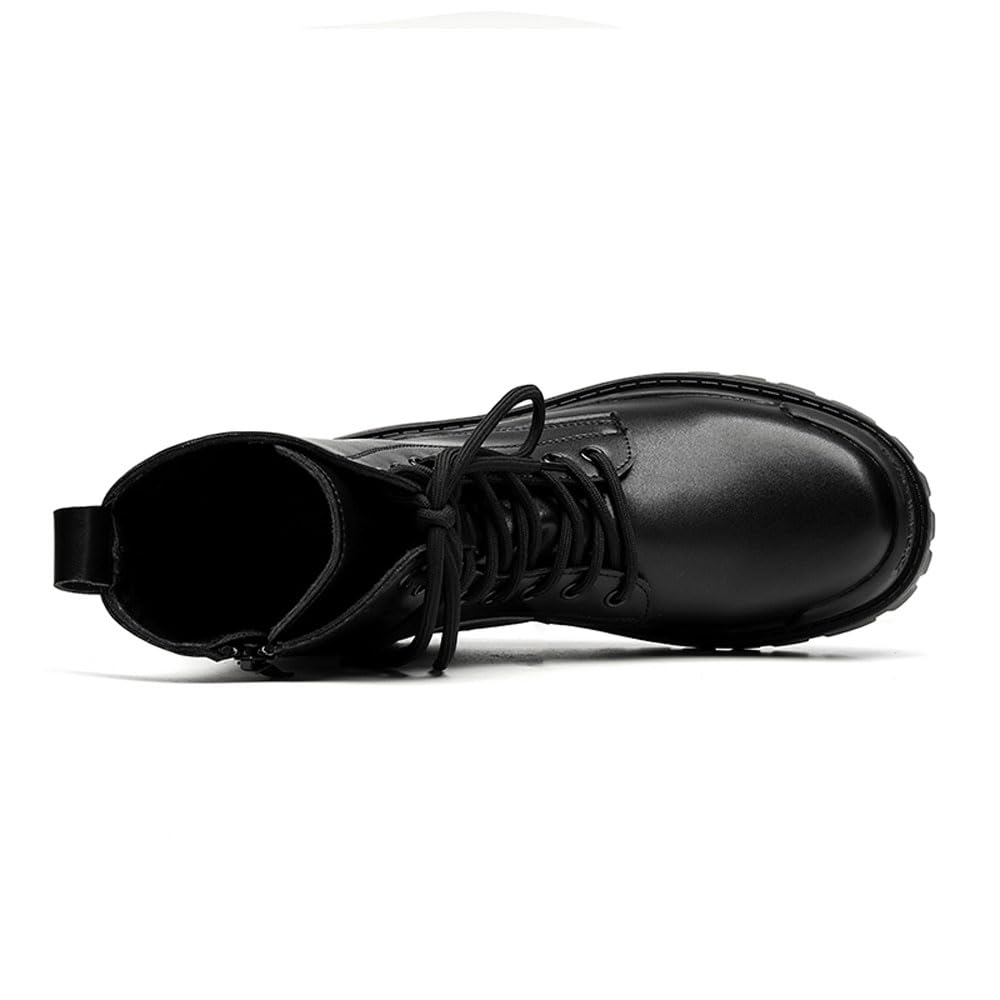 MANLADUO Bottes Oxford britanniques vintage pour homme avec semelle épaisse, fermeture éclair latérale et style Derby classique – Inspiré de la moto