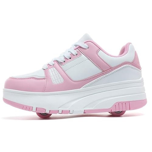 IWIHMIV Boy Roller Skating Shoes Athletic Skating Shoes Girls Fashion Walking Sneakers2