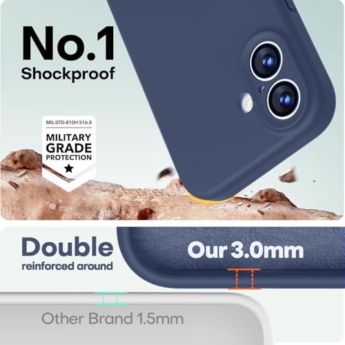 Image of LOVE 3000 Designed for iPhone 17 Case, Premium Silicone [Compatible with Magsafe][Soft Anti-Scratch Microfiber Lining] Shockproof Protective Phone Case for Men Women 6.3 inch, Navy Blue
