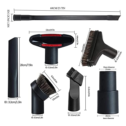 Alrens 1 1/4" Shop Vacuum Cleaner Attachments Brushes For Vac Accessories 1/4 Inch 1 3/8 Inch, Set Of 8 #TOP1
