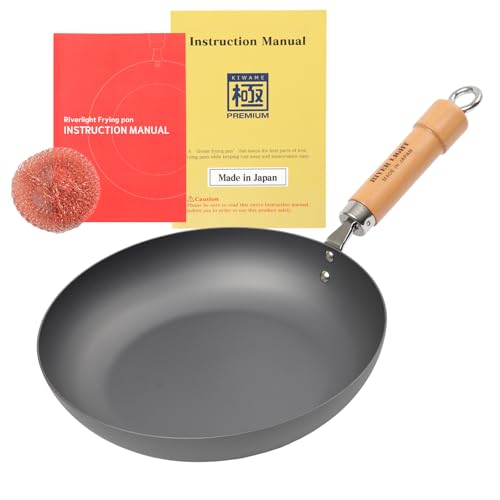 鐵兎堂 Riverlight KIWAME Premium Poêle à frire en fer, wokpan, kit de démarrage, sans revêtement, résistante à la rouille, fabriquée au Japon (28 cm)