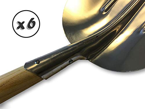 Kibros 5200B050x6 Sneeuwschep van robuust aluminium, breed lemmet 29 x 50 cm, met houten handvat, sneeuw, korrels… - Image 5