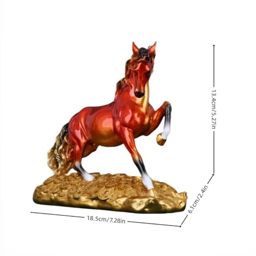 Estatua de Caballo Galopando en Resina con Base de Monedas miniatura 3