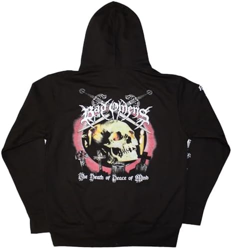 Rock Off officially licensed products Men's Bad Omens Skull And Candles Hooded Sweatshirt Black image 5