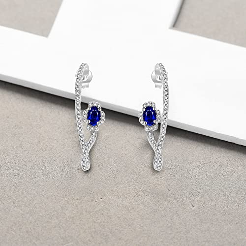 Aurianne Bule Stud Earrings Sterling Silver Cubic Zirconia Bule Spiral Earrings Jewelry Anniversary Birthday Gifts For Woman Girls #TOP4
