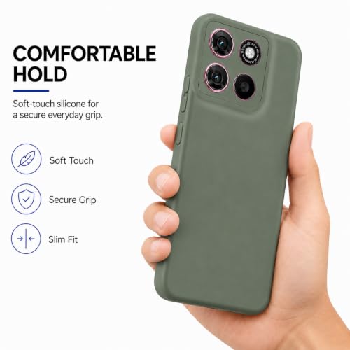 Image of FIRST MART Matte Silicone Back Cover for Motorola G Max - Green