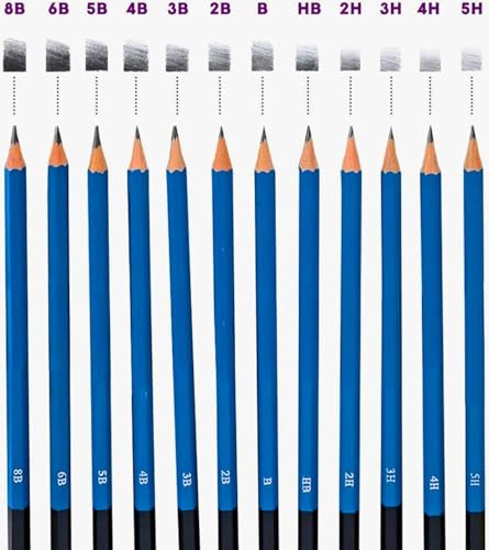 Image of Pieces Professional Drawing Pencils and Sketch Kit for Artist (72)