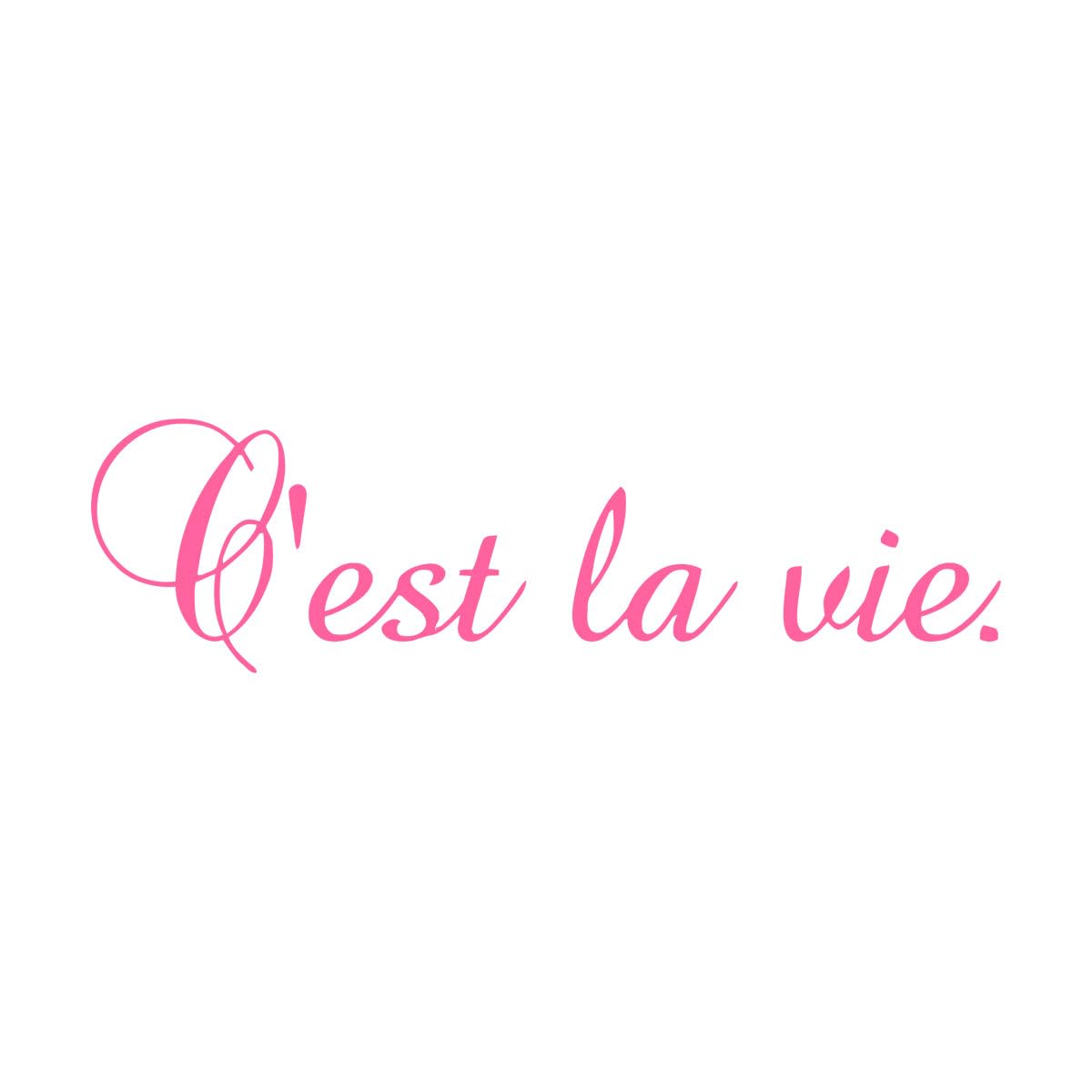 C'est La Vie French Quotation Wall Decals 22x77cm Easy Installation S-Pink