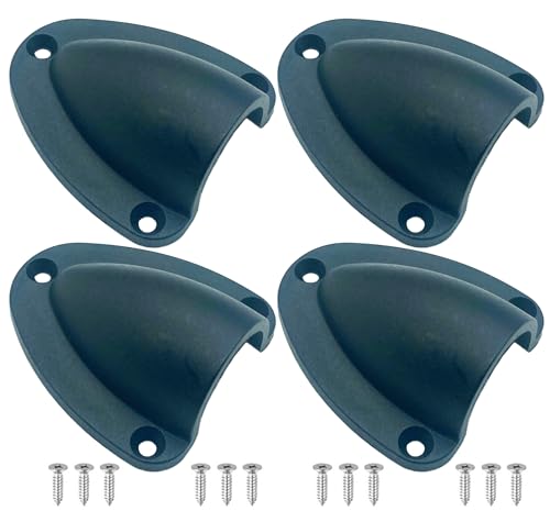 LEQMG Nylon Marine Cable Vent Cover,Black Clamshell Vent for Boat,Wire Vent Cover(4 Pcs)