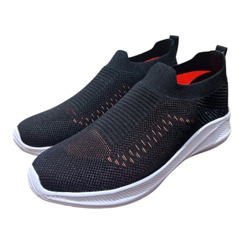 Image of Men's Slip-On Walking Shoes with Breathable Knit Mesh Upper | Lightweight Cushioned Sole Casual Sneakers | Sock-Style Flexible Comfort Shoes for Walking, Travel & Light Sports