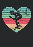  Patinaje de velocidad Retro Vintage Grunge Corazón Speedskating: Cuaderno punteado, DIN A4 (21x29,7 cm), 120 páginas, papel color crema, cubierta mate