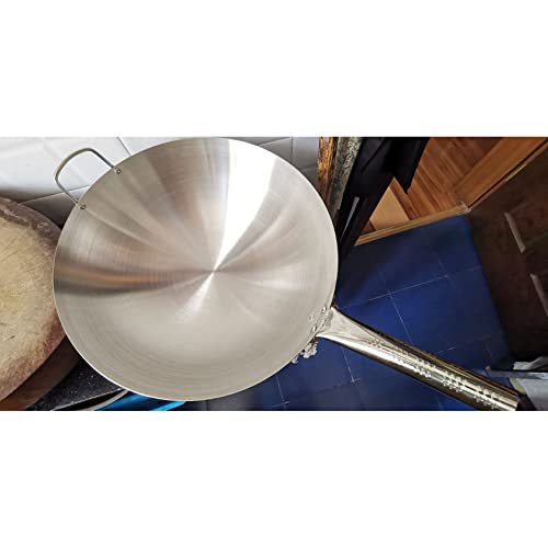 Wok acero inoxidable antiadherente 43 cm con mango miniatura 3